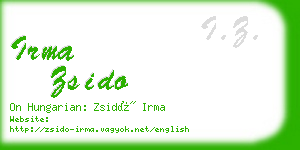 irma zsido business card